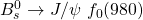 B^{0}_{s} \to J/\psi\mbox{ }f_{0}(980)