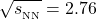 \sqrt{\smash [b]{s_{_{\mathrm {NN}}}}} = 2.76