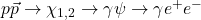 p\vec p \rightarrow \chi_{1,2} \rightarrow \gamma\psi \rightarrow \gamma e^+e^-