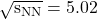 \sqrt{{\mathrm{s}}_{\mathrm{NN}}}=5.02