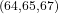 ^{(64,65,67)}